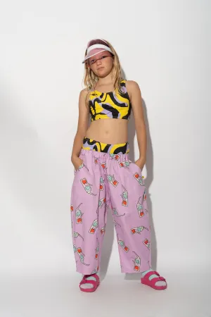 LILAC 3D GLASSES PRINT BALLOON TROUSERS
