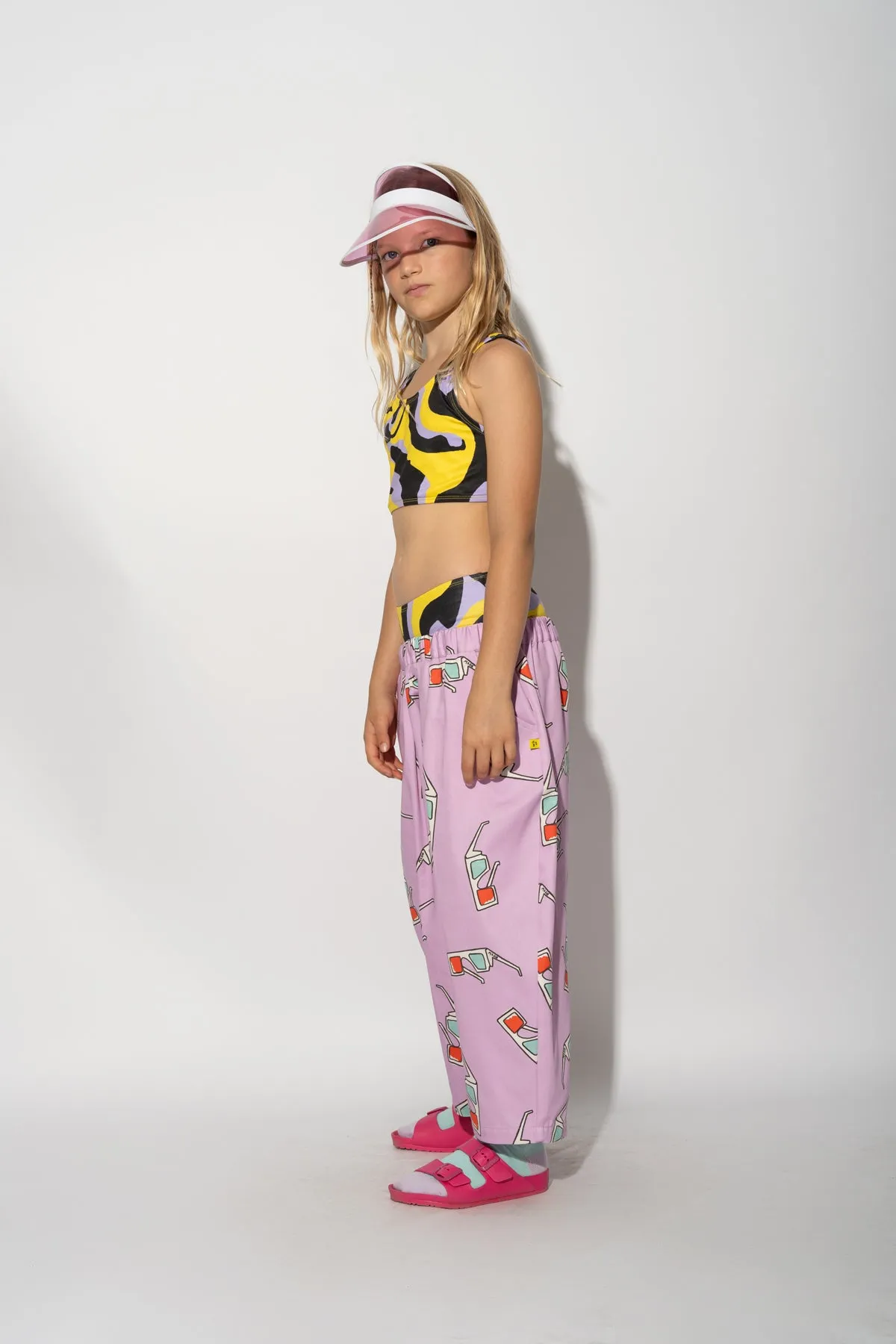 LILAC 3D GLASSES PRINT BALLOON TROUSERS