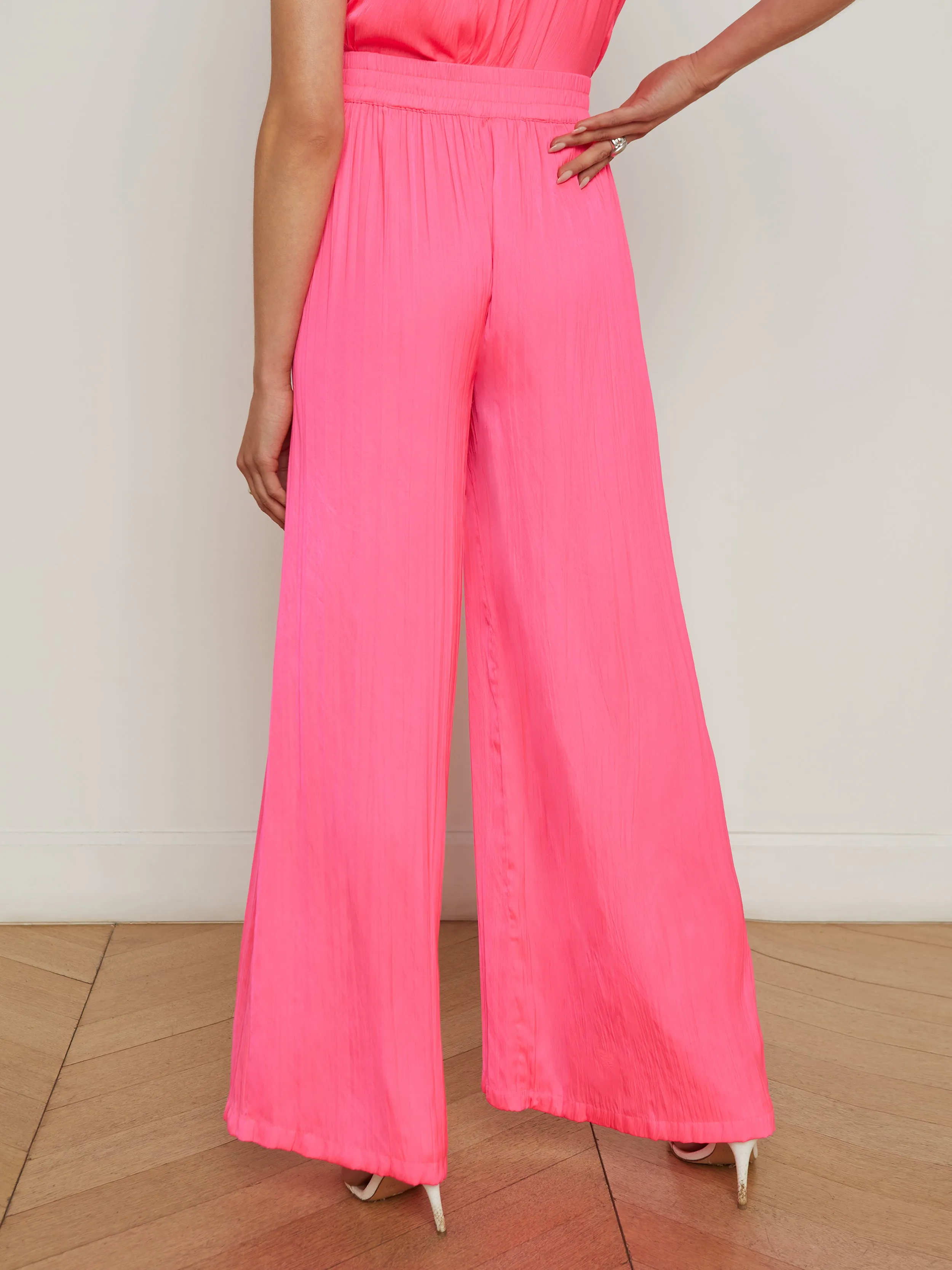Lillian Satin Wide-Leg Pant