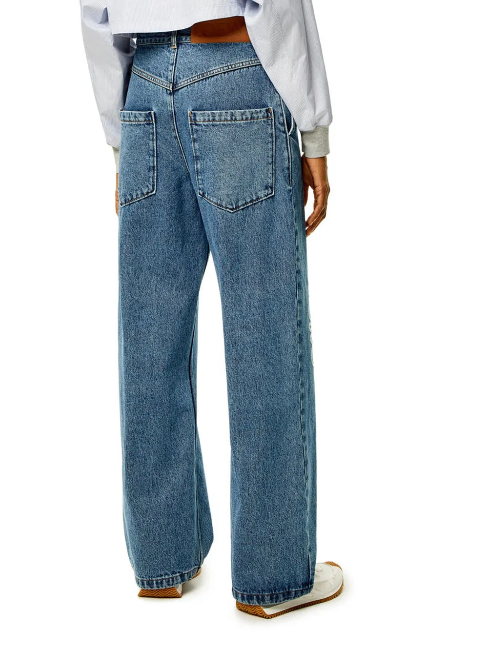 Loewe Logo Embroidered Straight Leg Jeans