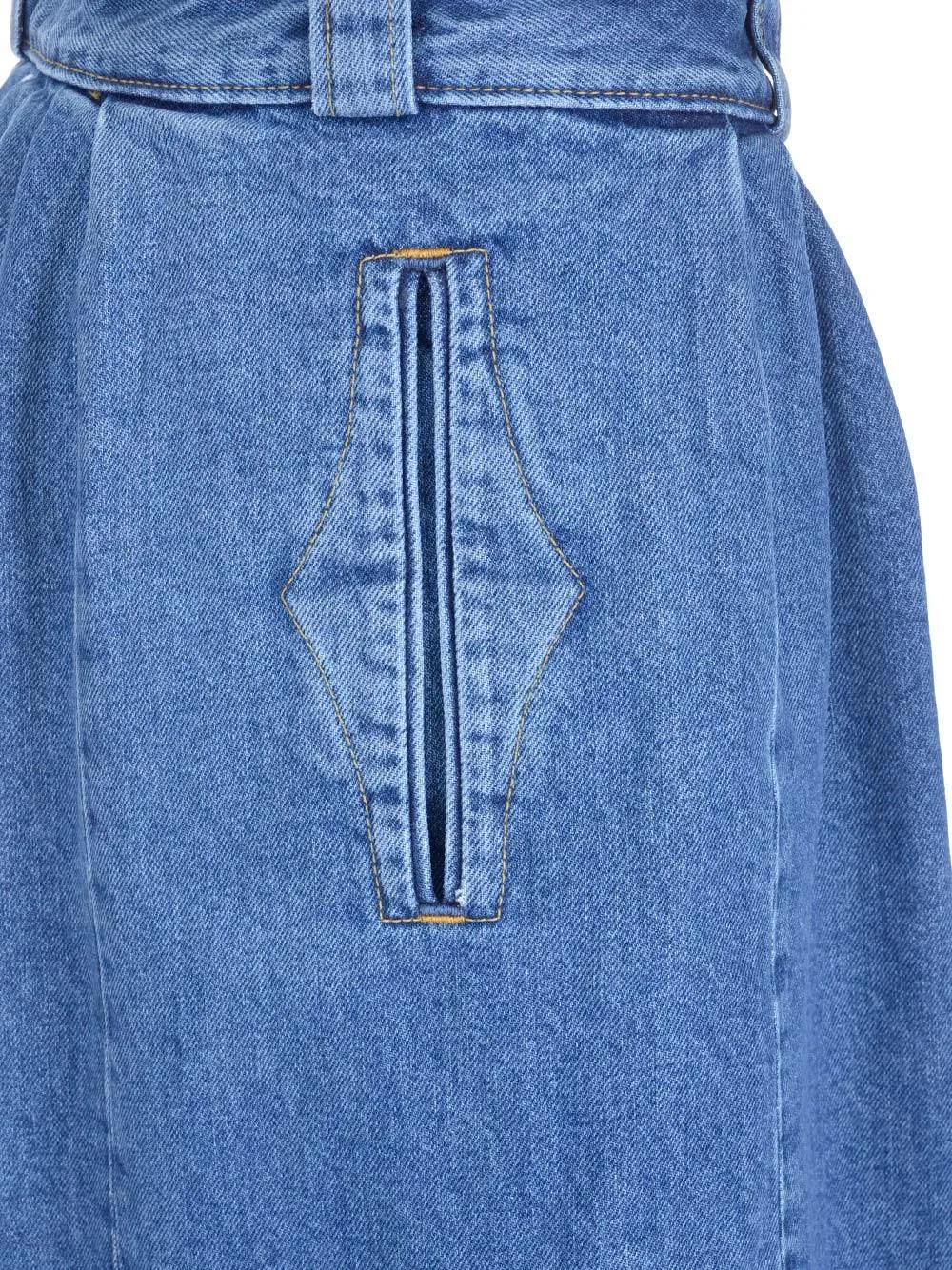 Maison Margiela Gather Detailed Wide Leg Jeans