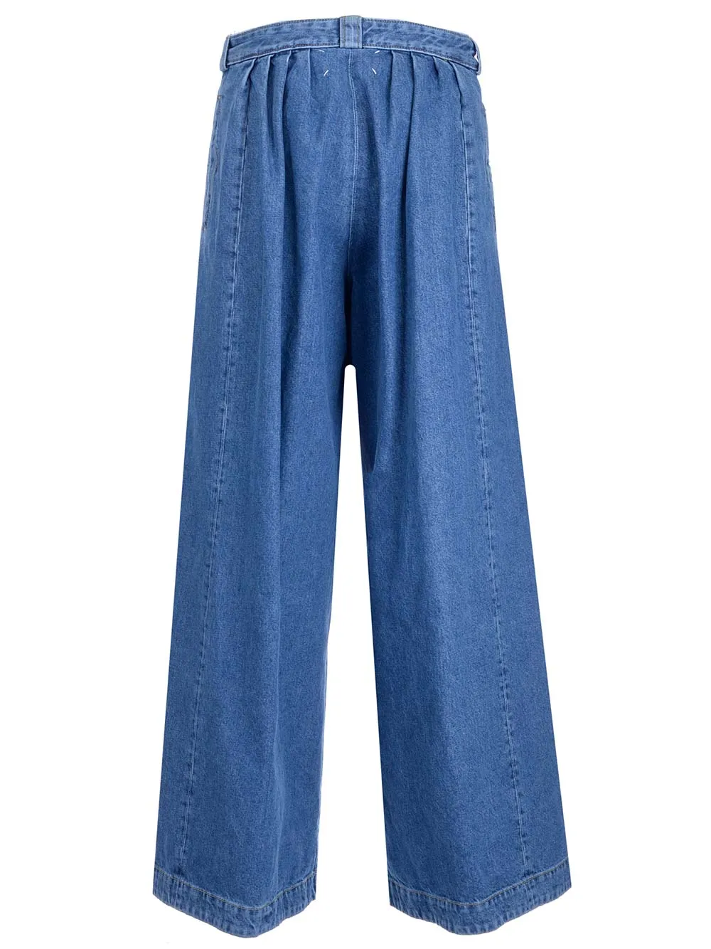 Maison Margiela Gather Detailed Wide Leg Jeans
