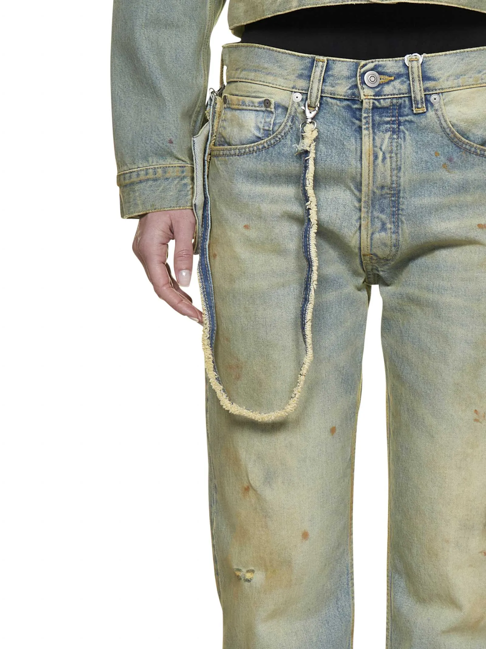 Maison Margiela Washed Effect Straight Leg Jeans