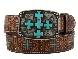 M&F Angel Ranch 1 1/2 Studded Cross Brown D140004702