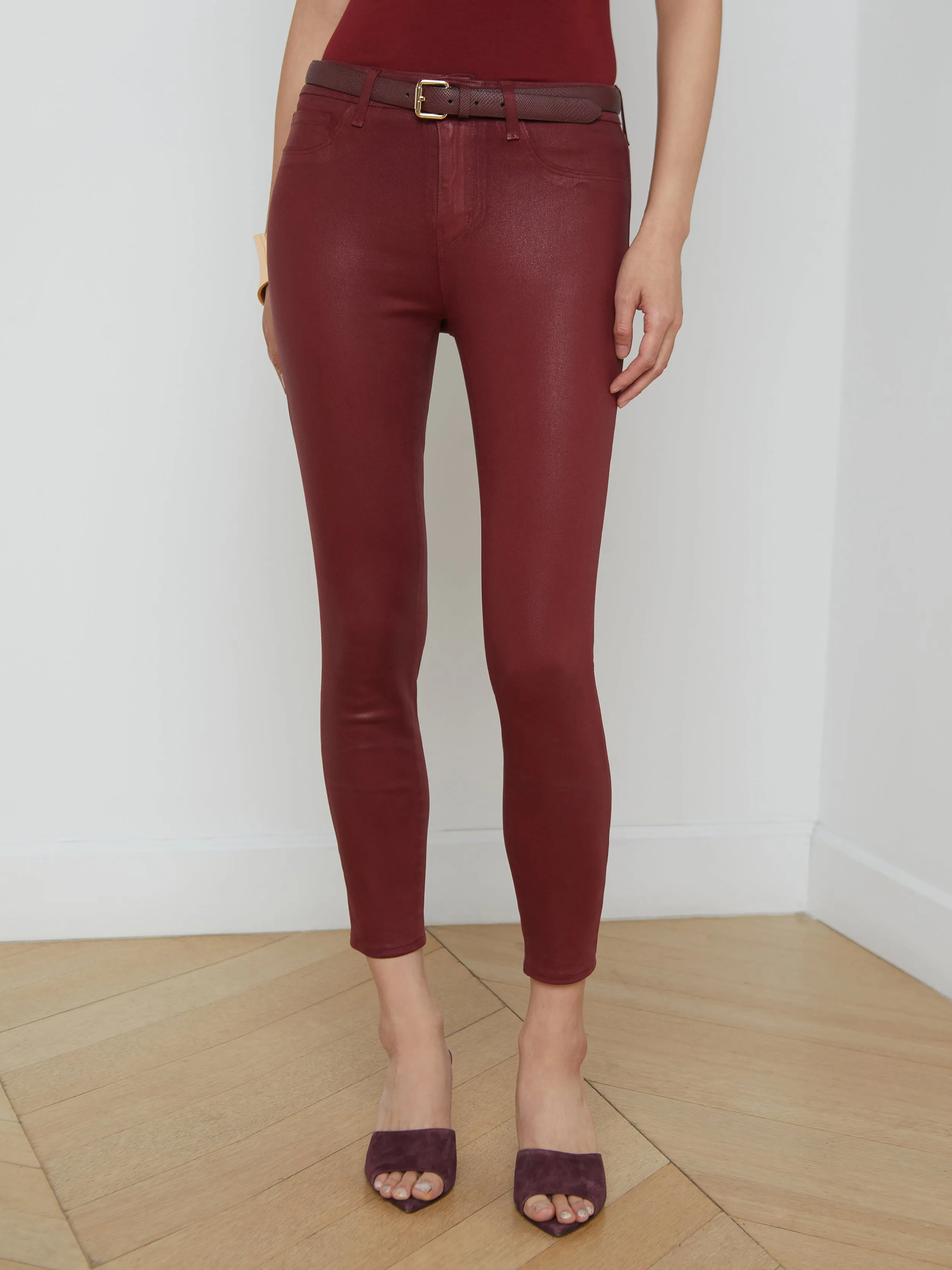 Margot Coated Cropped Skinny Jean