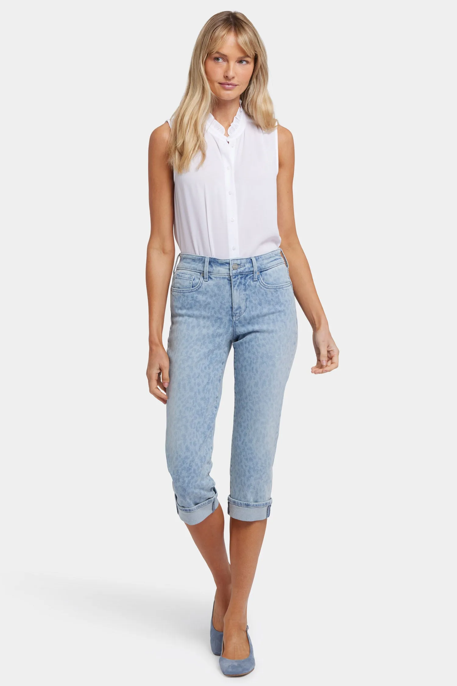 Marilyn Straight Crop Jeans In Petite - Alpine Spirit