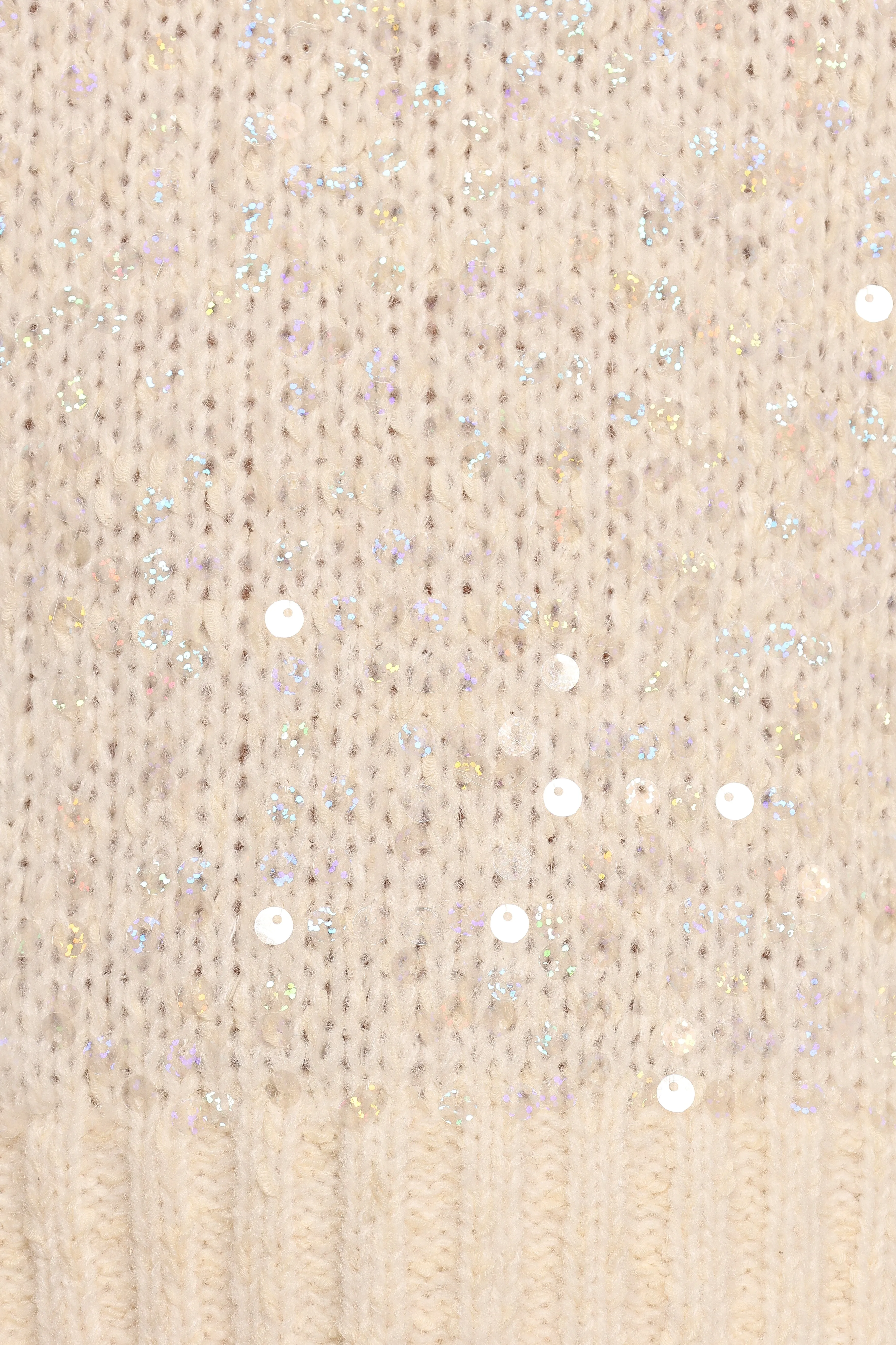 Medora Crewneck Sequin Knit Sweater - Ivory
