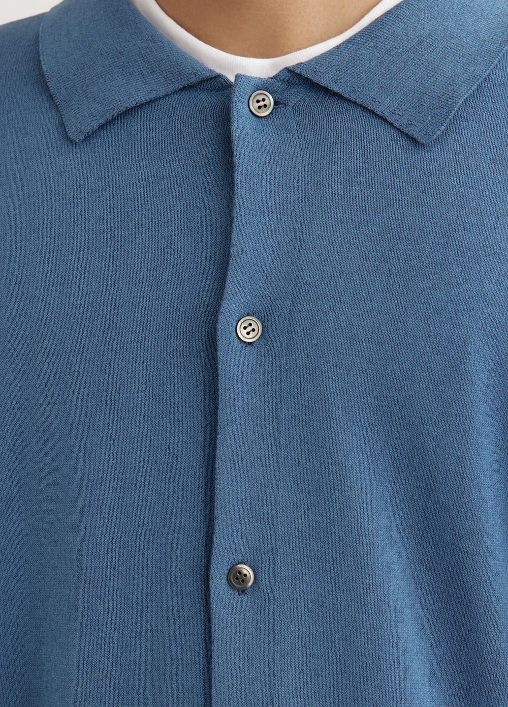 Melange Knit Polo Cardigan