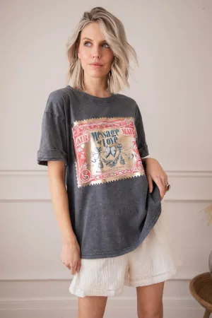 Message Of Love Dark Grey/Gold - T-Shirt