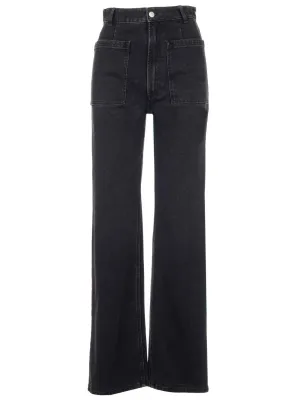 MM6 Maison Margiela Logo Patch Straight Leg Jeans