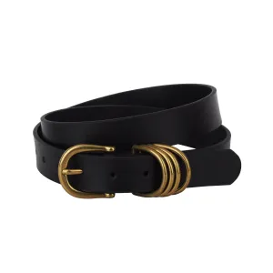 Multi D-Ring Leather Belt