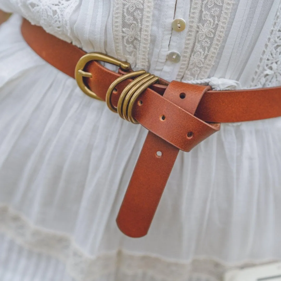 Multi D-Ring Leather Belt