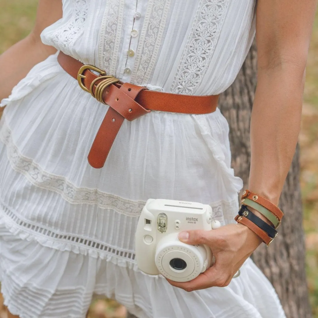 Multi D-Ring Leather Belt