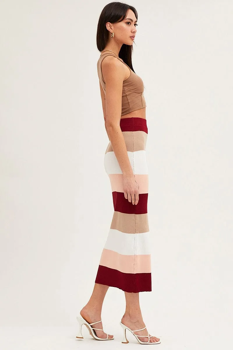 Multi Knit Midi Skirt