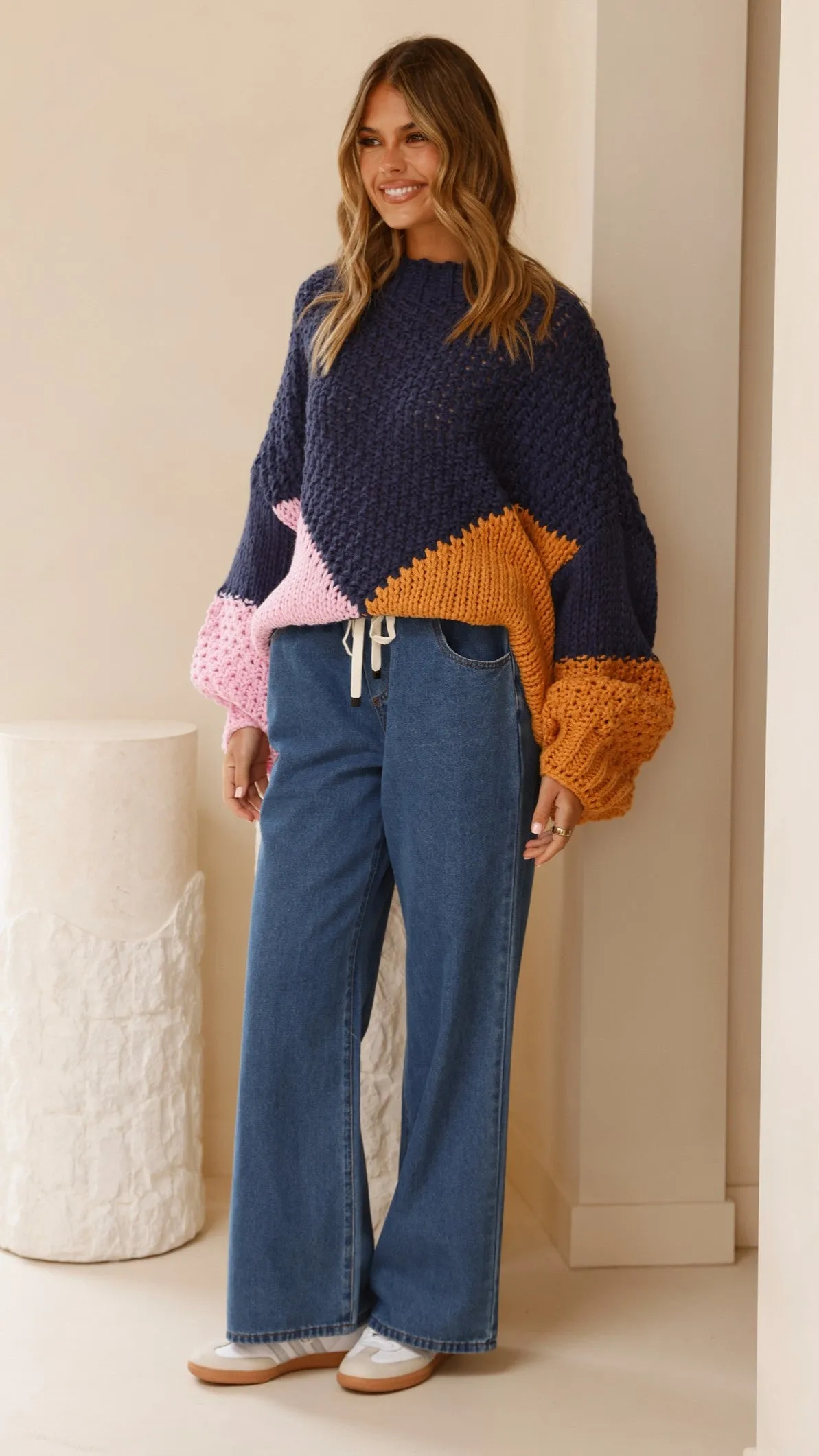 Nila Knit Sweater - Navy Multi