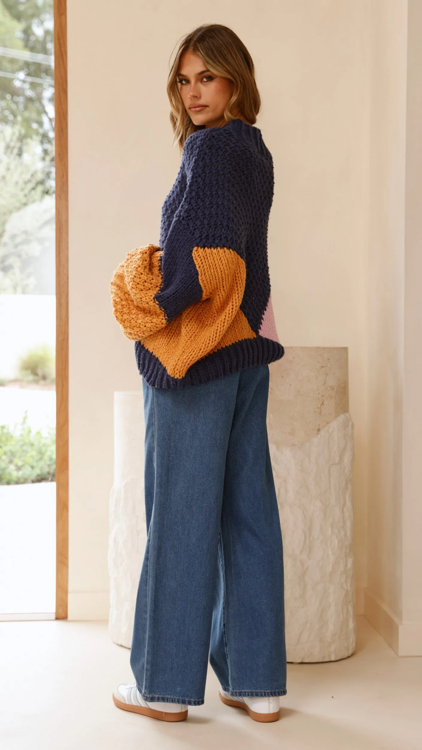 Nila Knit Sweater - Navy Multi