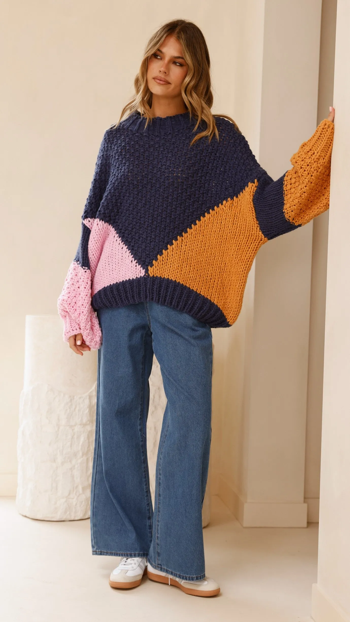 Nila Knit Sweater - Navy Multi