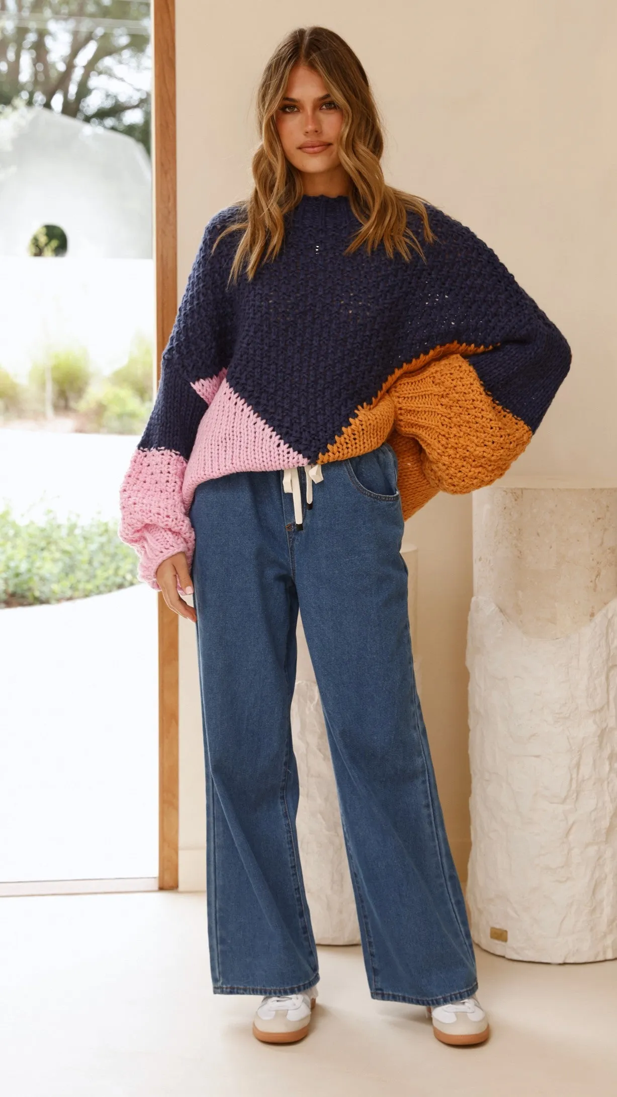 Nila Knit Sweater - Navy Multi