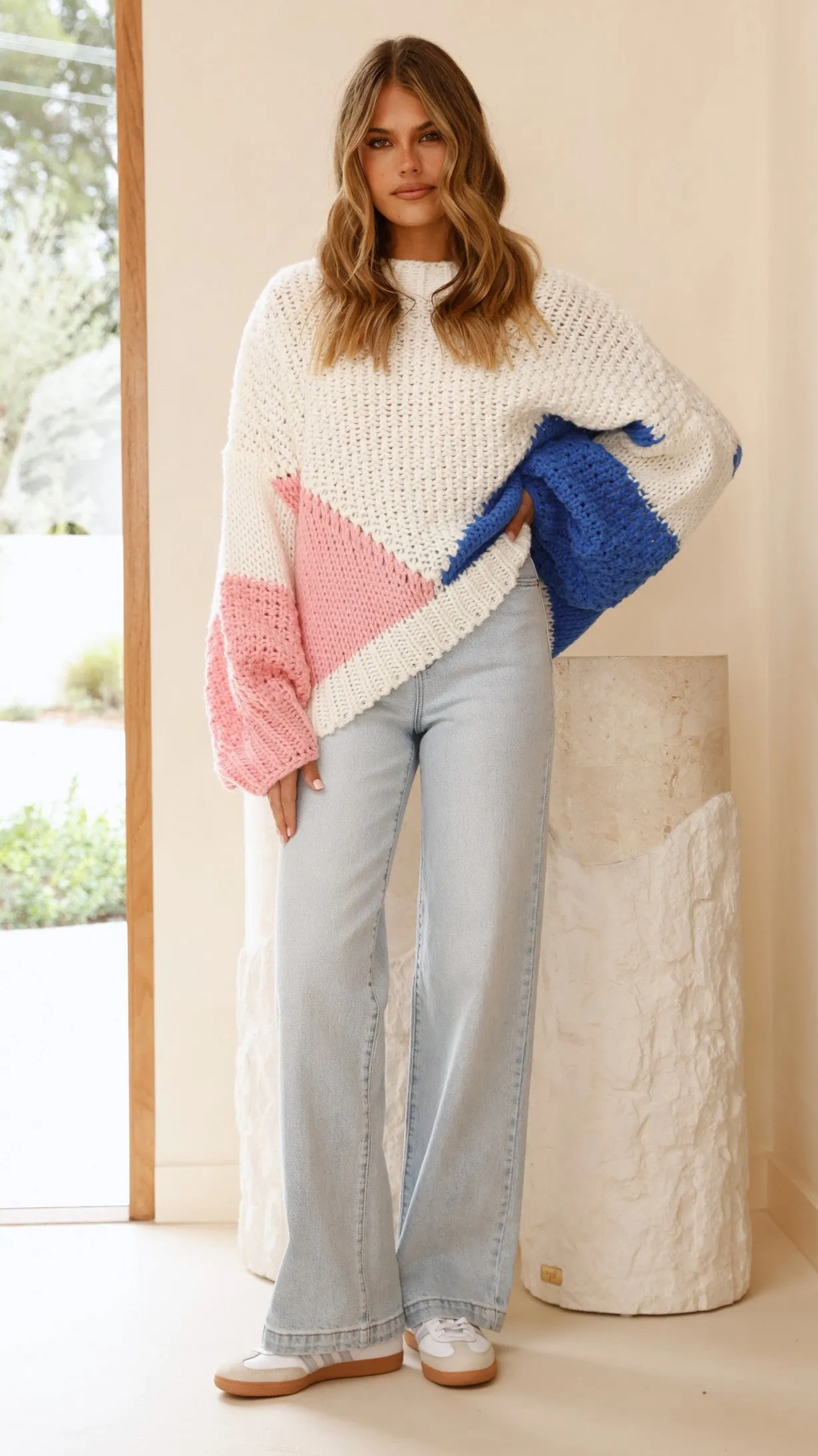 Nila Knit Sweater - White Multi