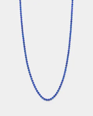 NXS 3mm Tennis Chain White Gold/Blue