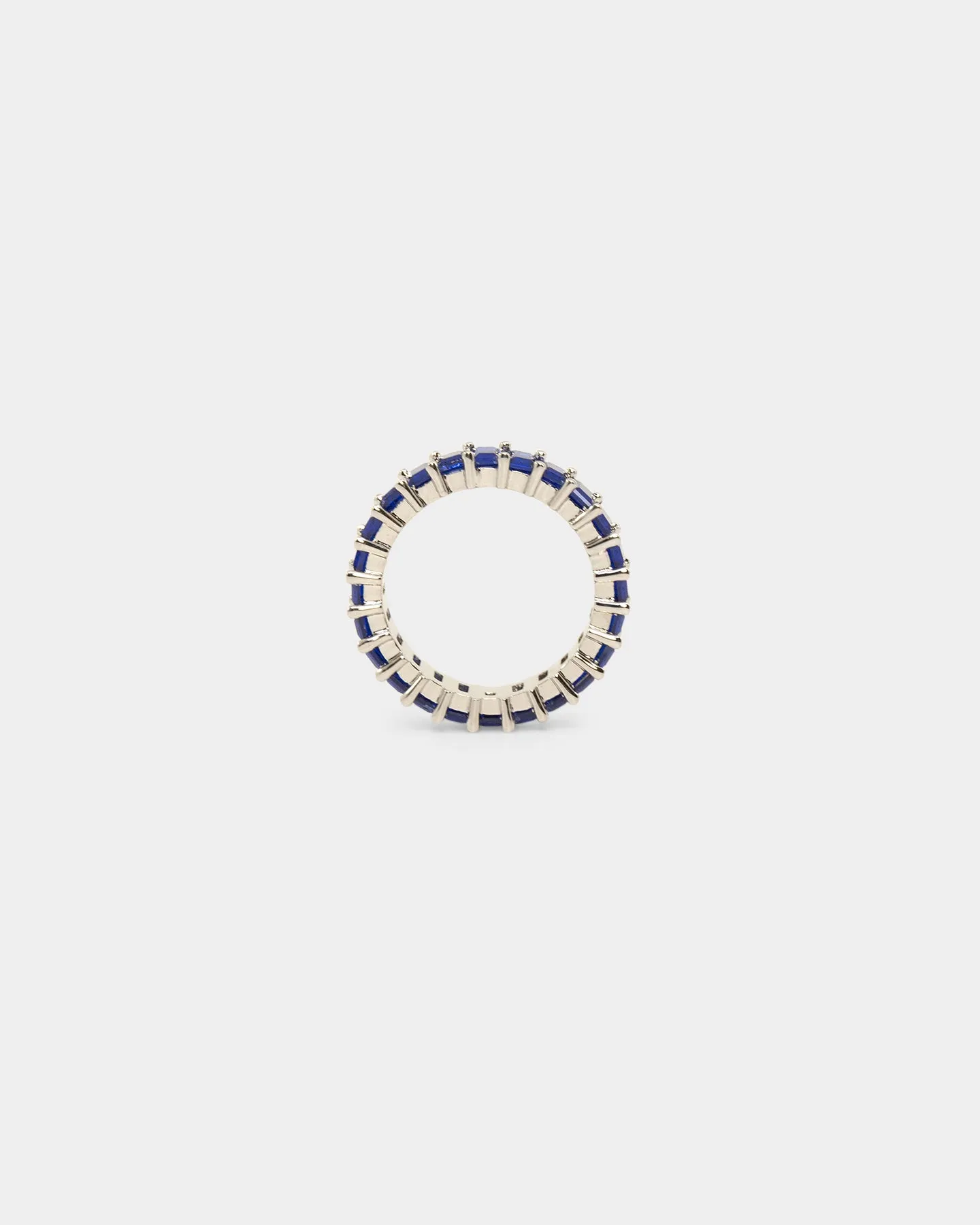 NXS Baguette Ring White Gold/Blue
