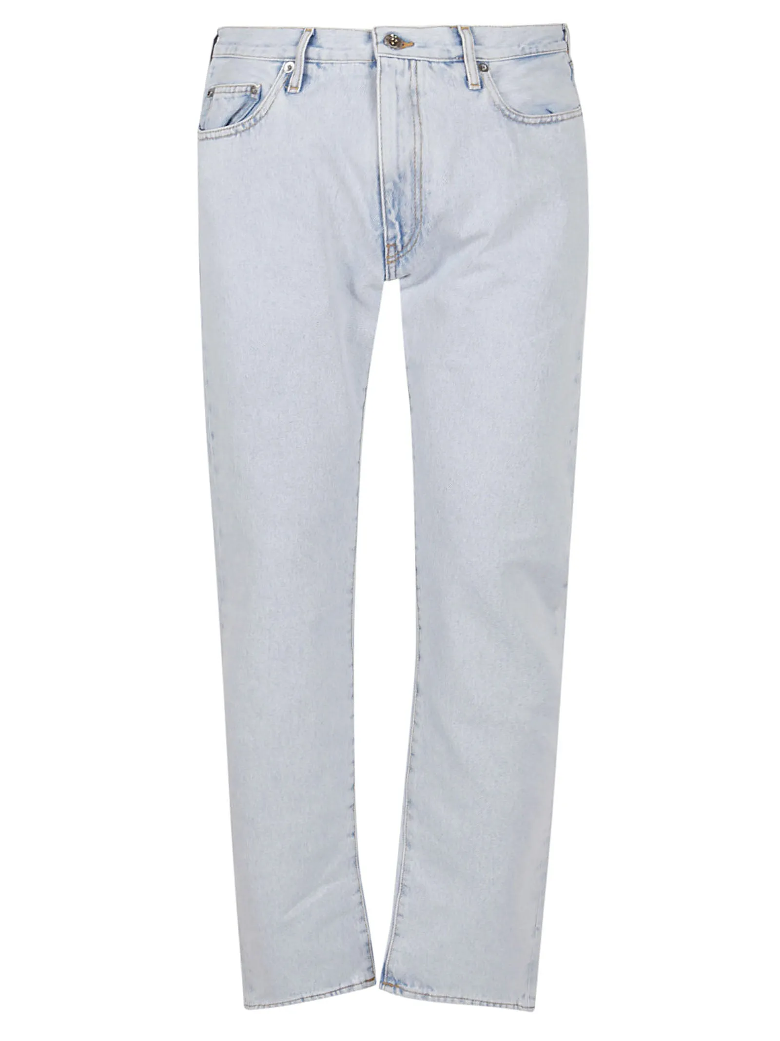 Off-White Logo Patch Straight Leg Jeans