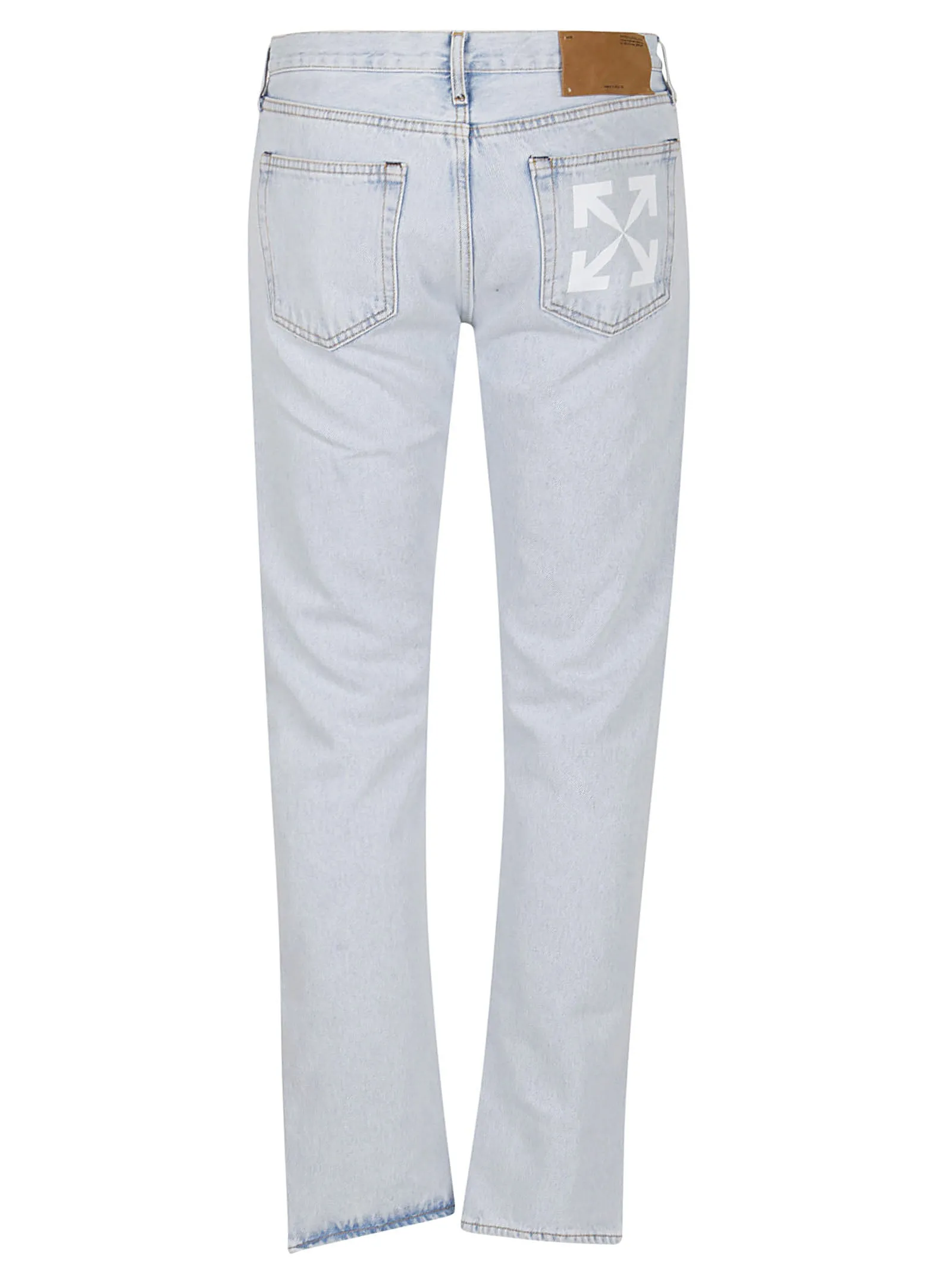 Off-White Logo Patch Straight Leg Jeans