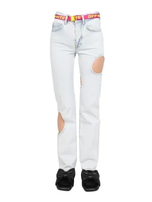 Off-White Meteor Cut-Out Logo Patch Jeans