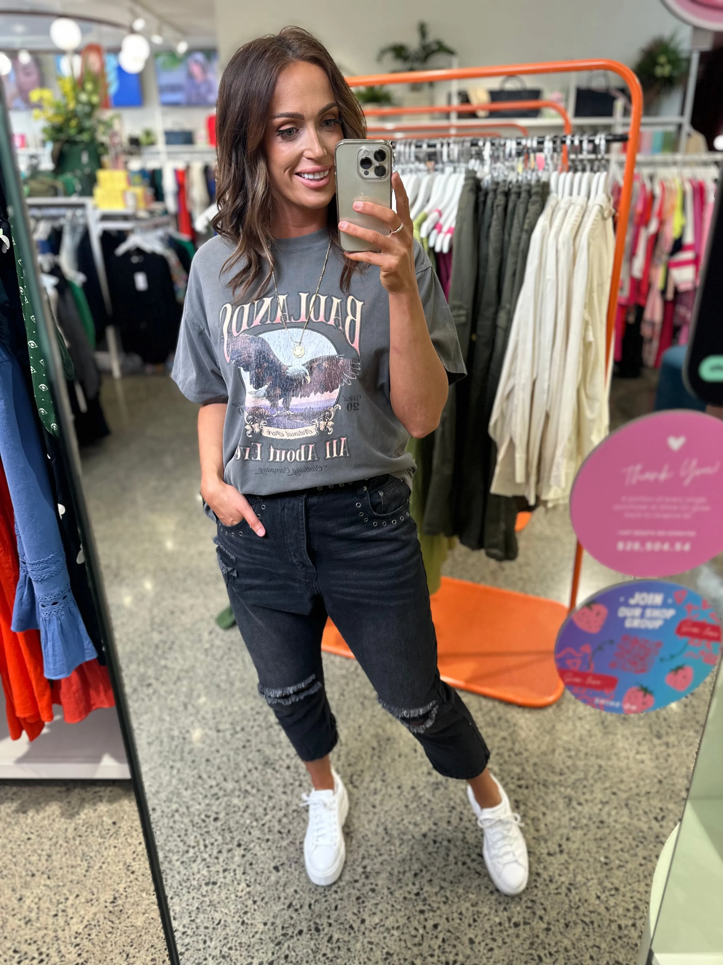 One Teaspoon Kingpins Cropped Boyfriend Jeans Black Oak