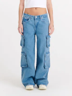 Organic Combat Release Jeans Light Blue