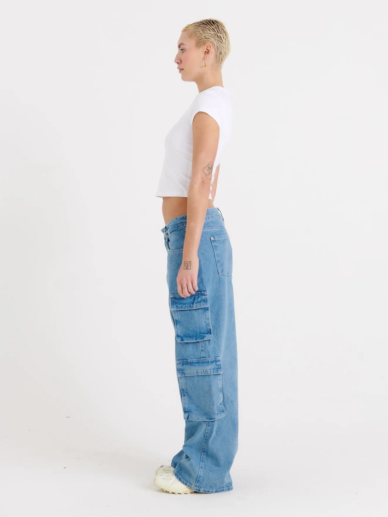 Organic Combat Release Jeans Light Blue