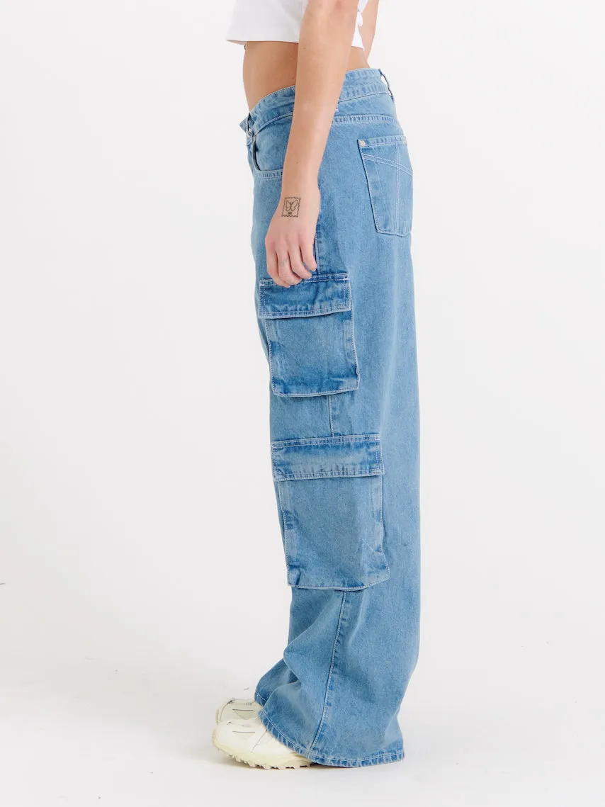Organic Combat Release Jeans Light Blue