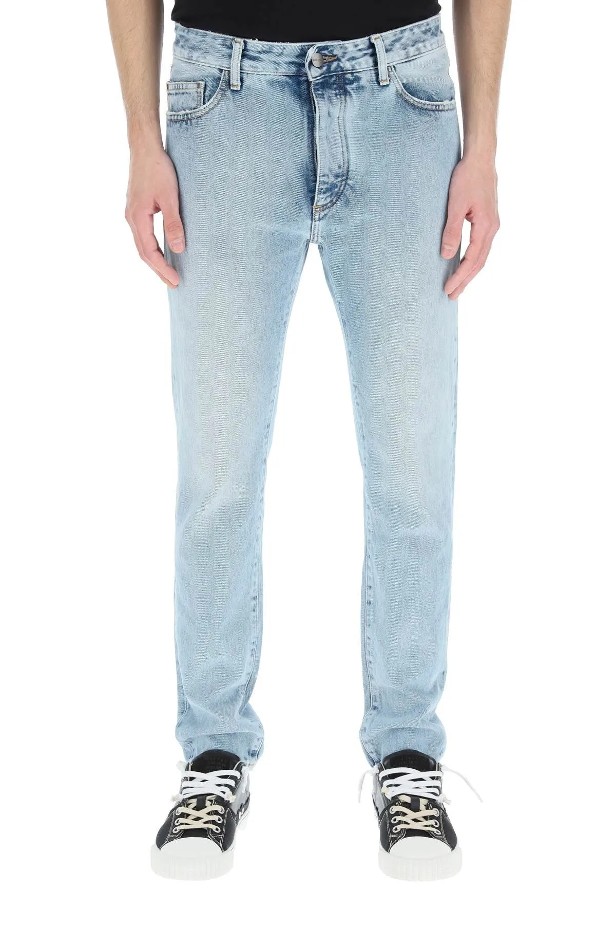 Palm Angels Logo Printed Straight Leg Jeans
