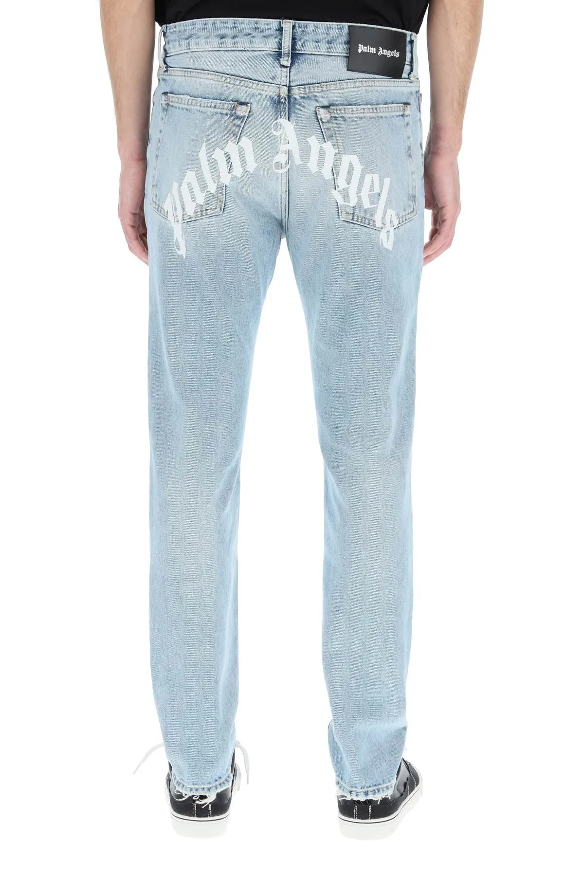 Palm Angels Logo Printed Straight Leg Jeans