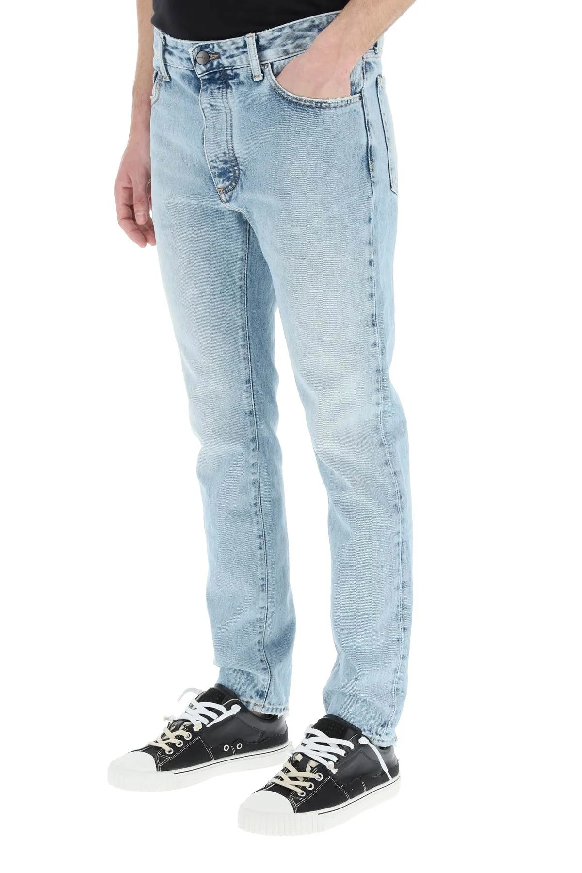Palm Angels Logo Printed Straight Leg Jeans