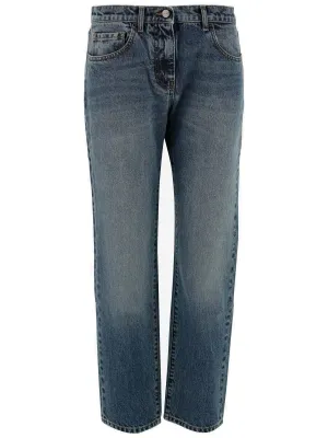 Palm Angels Palm Embroidered Mid-Rise Jeans