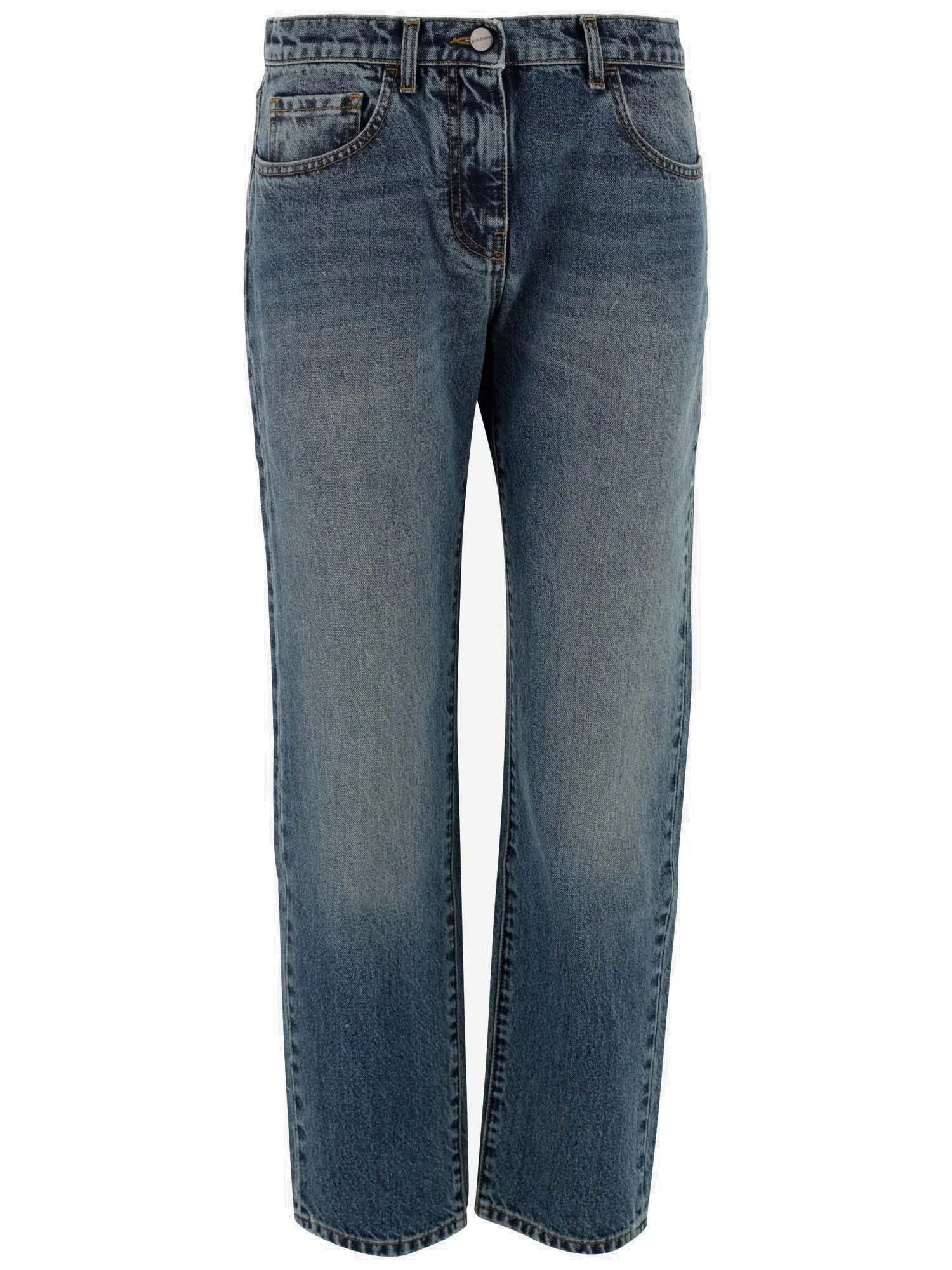 Palm Angels Palm Embroidered Mid-Rise Jeans