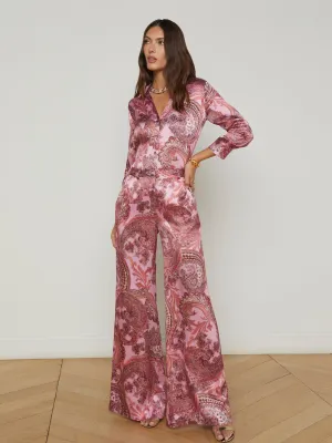Pilar Silk Wide-Leg Pant