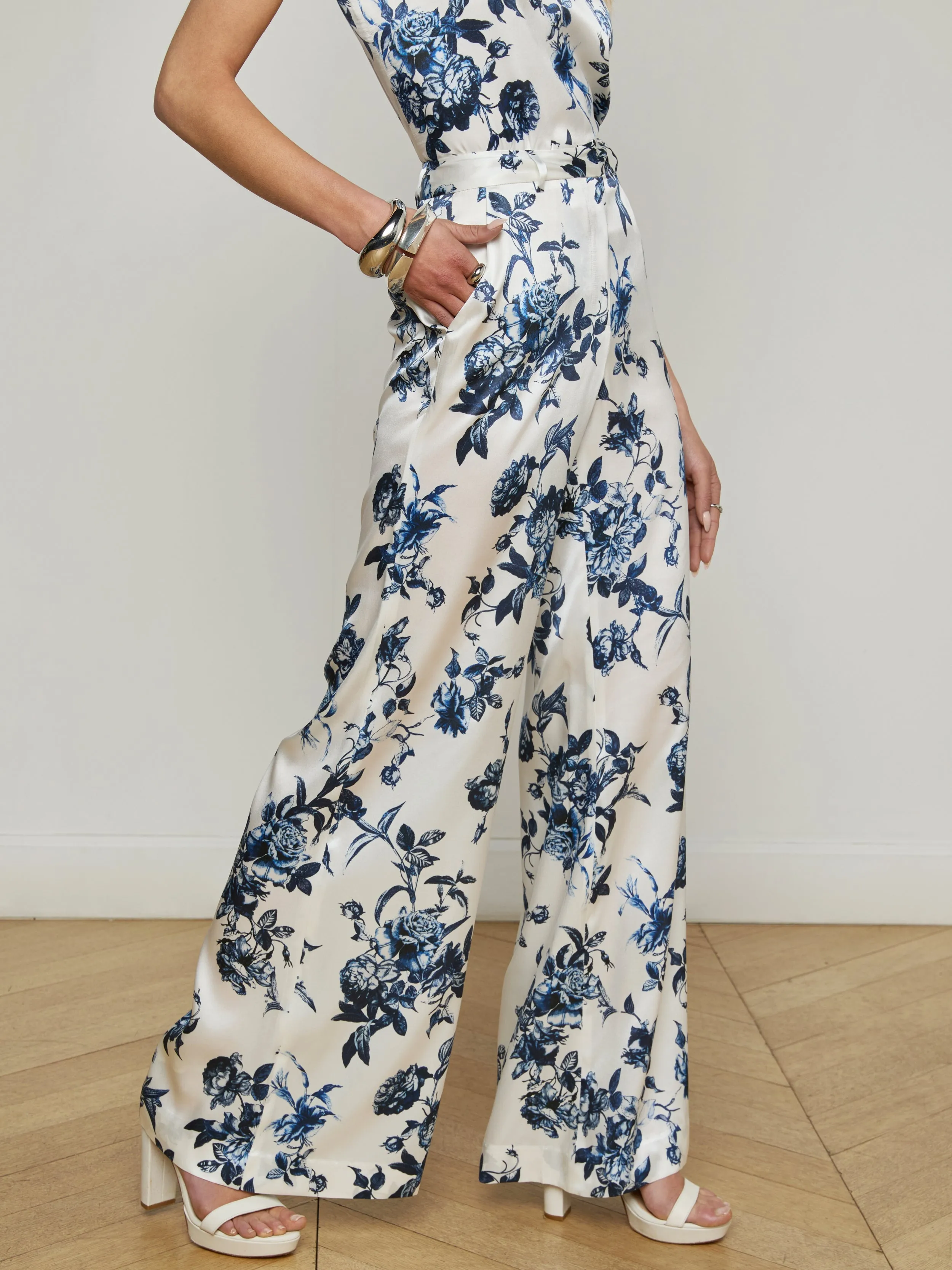 Pilar Silk Wide-Leg Pant