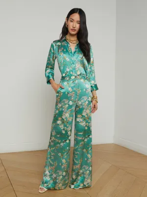 Pilar Silk Wide-Leg Pant