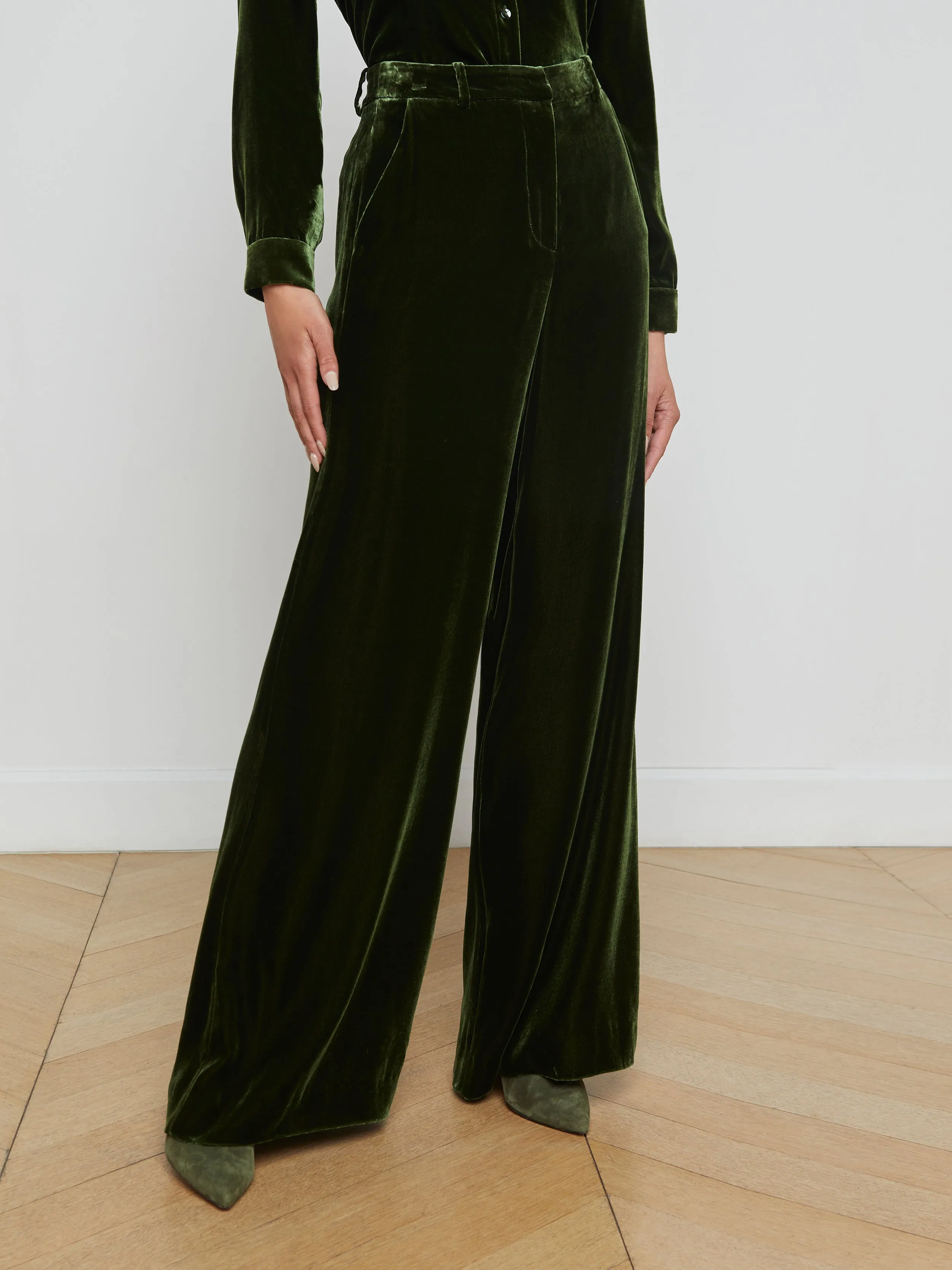 Pilar Velvet Wide-Leg Pant