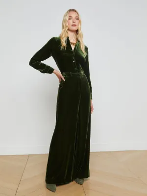 Pilar Velvet Wide-Leg Pant