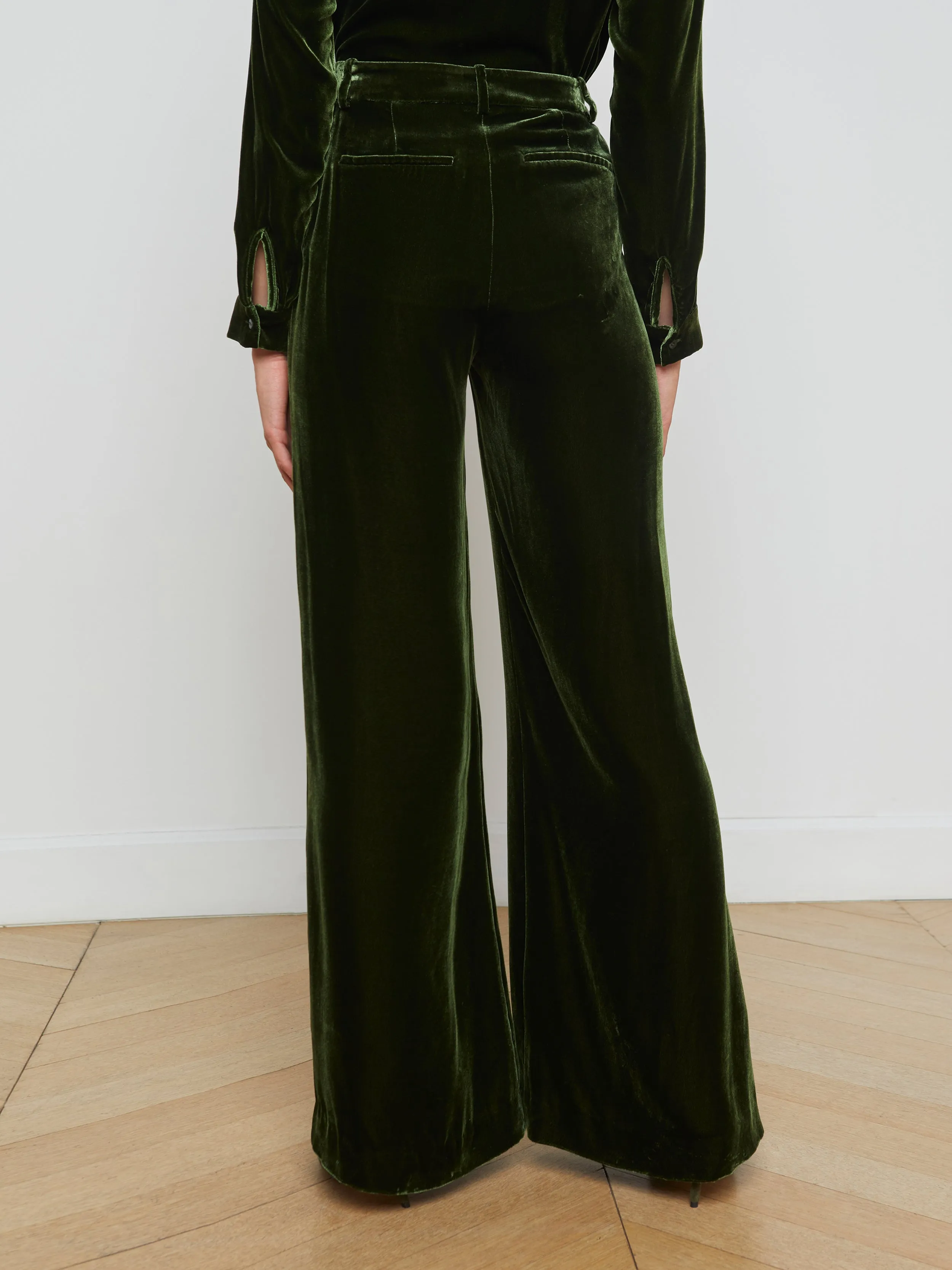 Pilar Velvet Wide-Leg Pant
