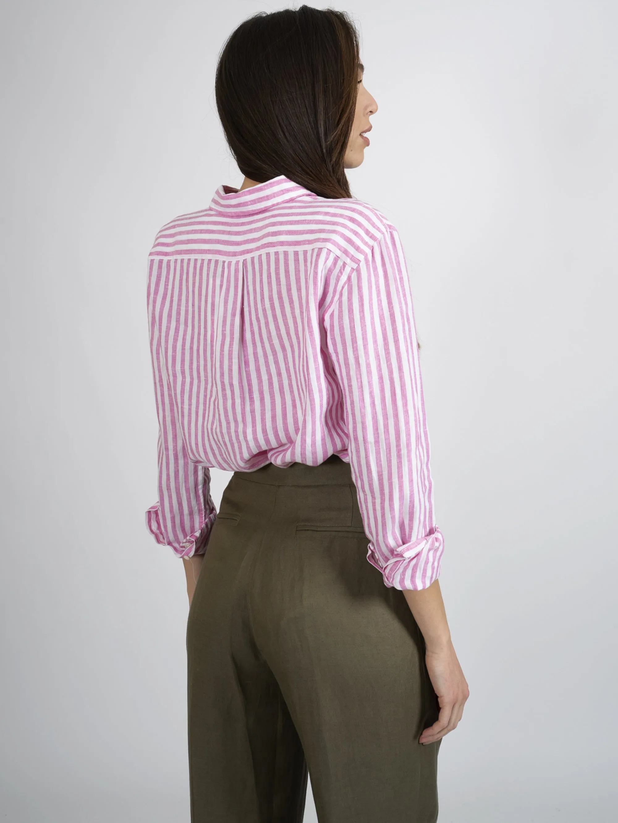 Pink / White Relaxed Fit Striped Shirt
