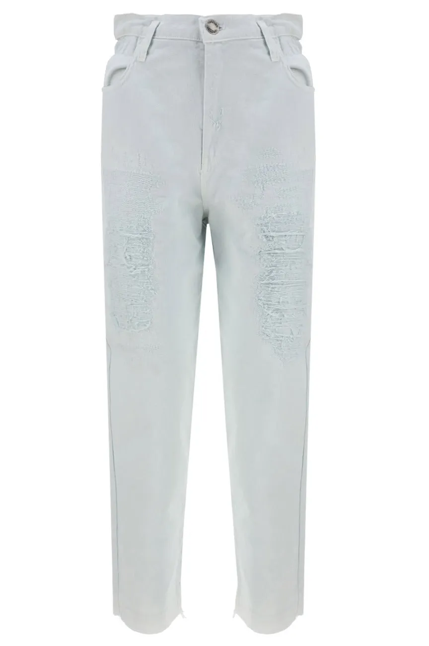 Pinko Distressed High-Waist Jeans