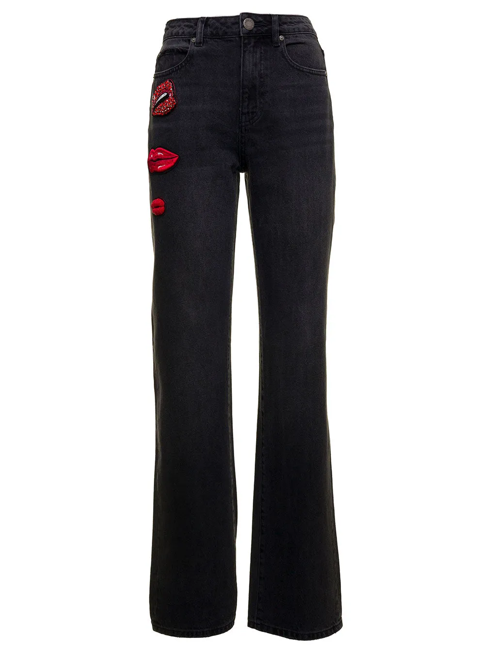 Pinko Graphic Embroidered High-Rise Flared Jeans