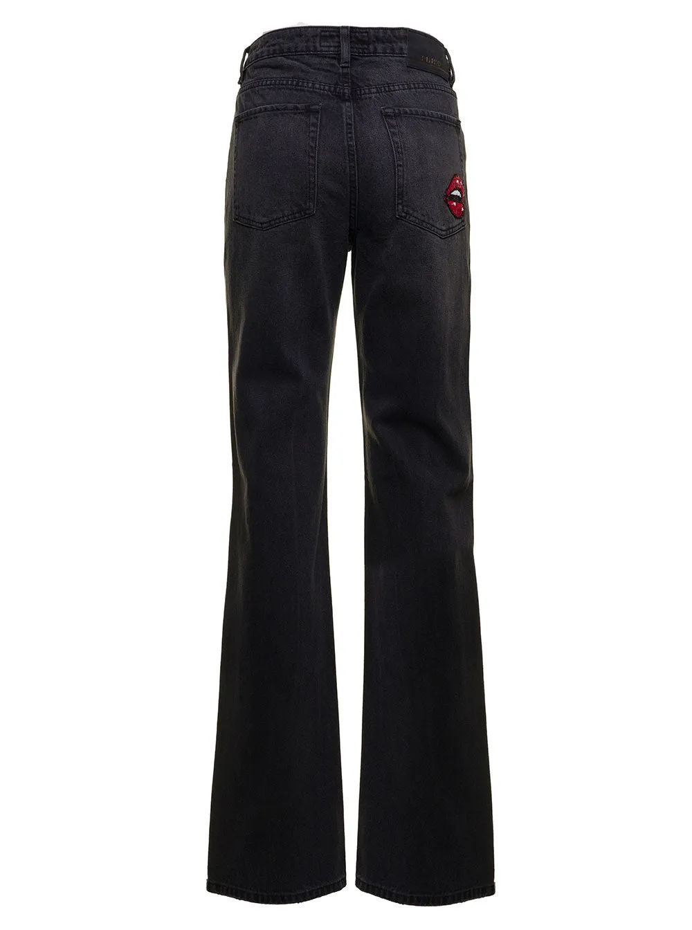 Pinko Graphic Embroidered High-Rise Flared Jeans