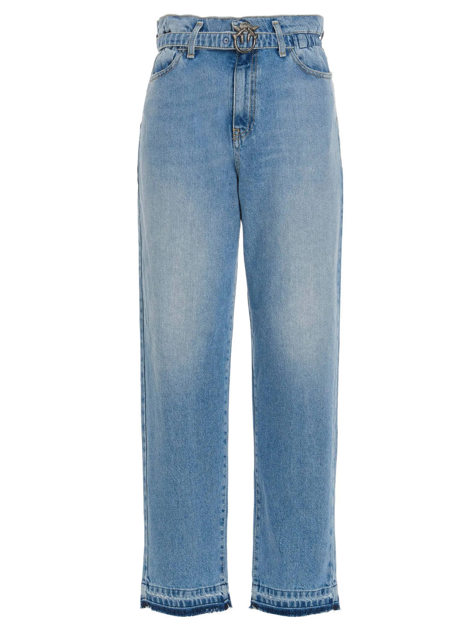 Pinko Logo Buckle High Waisted Jeans