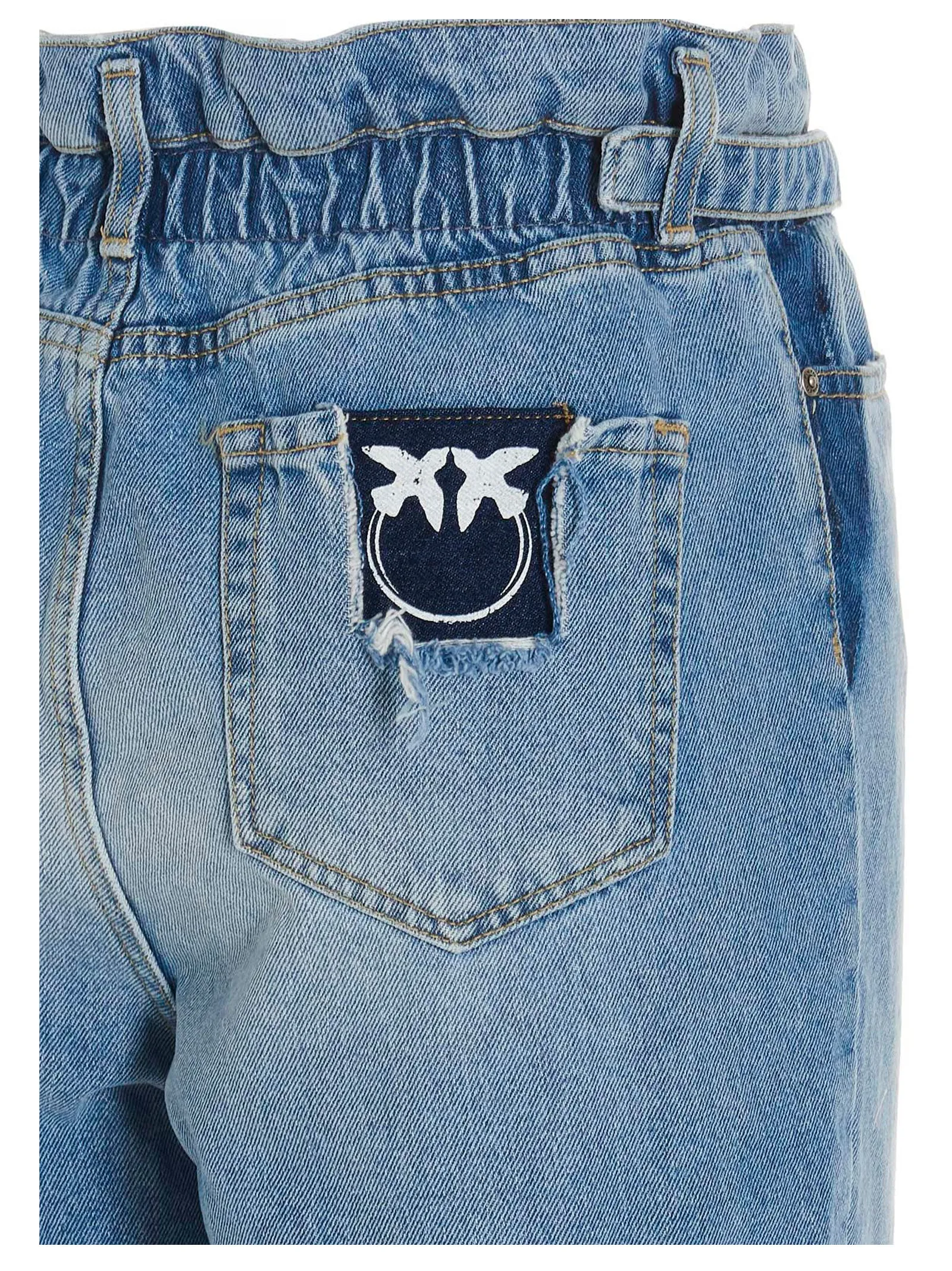 Pinko Logo Buckle High Waisted Jeans