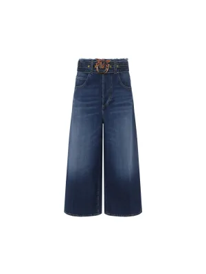 Pinko Wide Leg Cropped Jeans